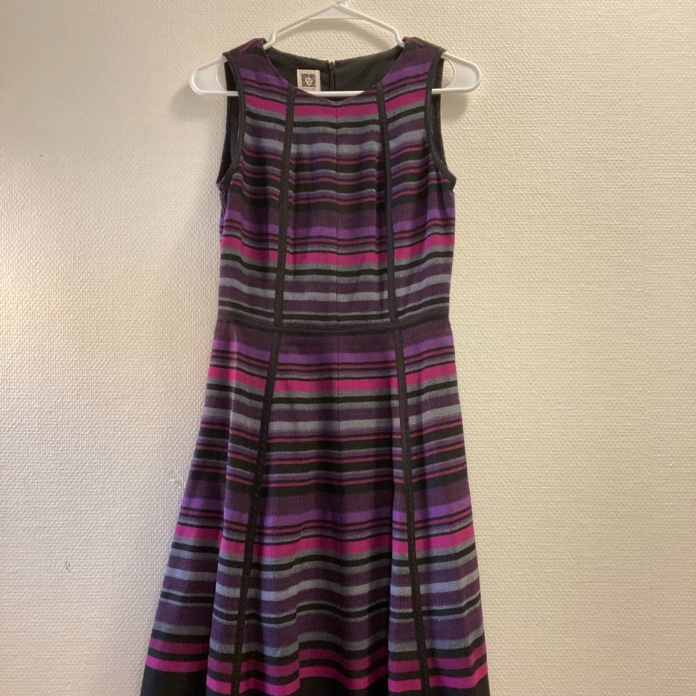 Anne Klein Striped Sleeveless A-line dress
